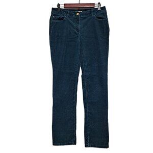 Chicos Pants Woman Small Corduroy Blue Straight Stretch Comfort Classic Bottoms